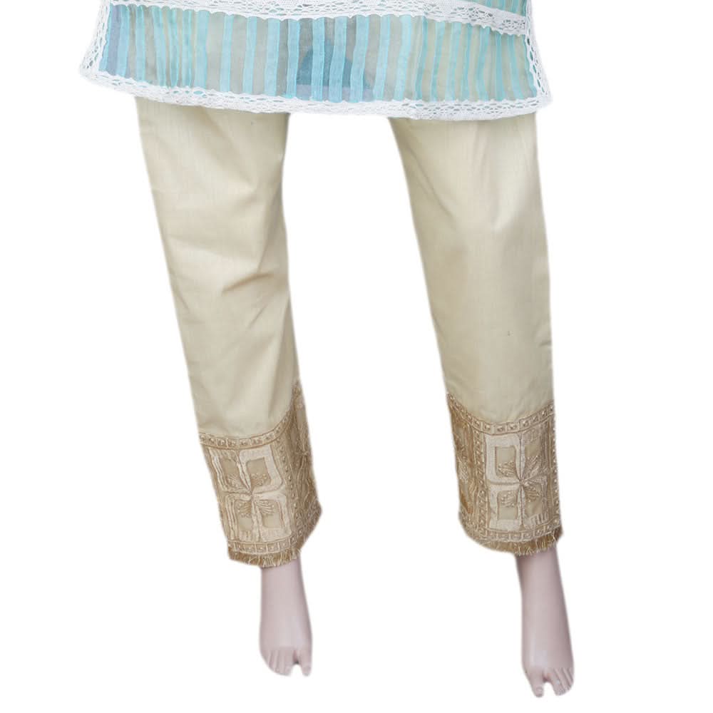 Women's Embroidered Trouser - Golden, Women, Pants & Tights, Chase Value, Chase Value