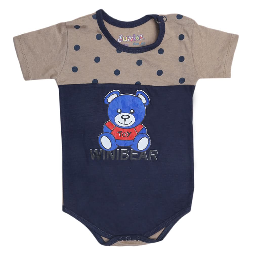 Newborn Boys Half Sleeves Short Leg Romper - Brown, Kids, Newborn Boys Rompers, Chase Value, Chase Value