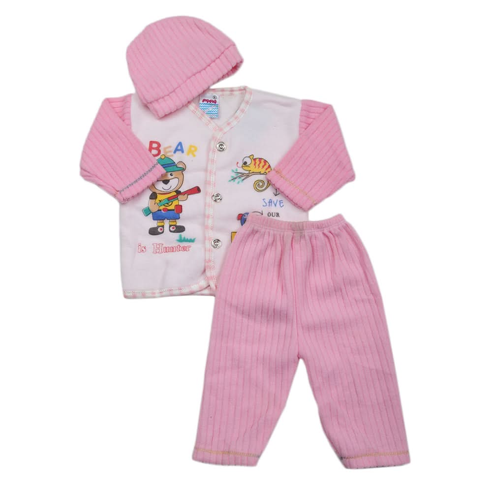 Newborn Boys Polar Full Sleeves Suit - Pink, Kids, New Born Boys Sets And Suits, Chase Value, Chase Value