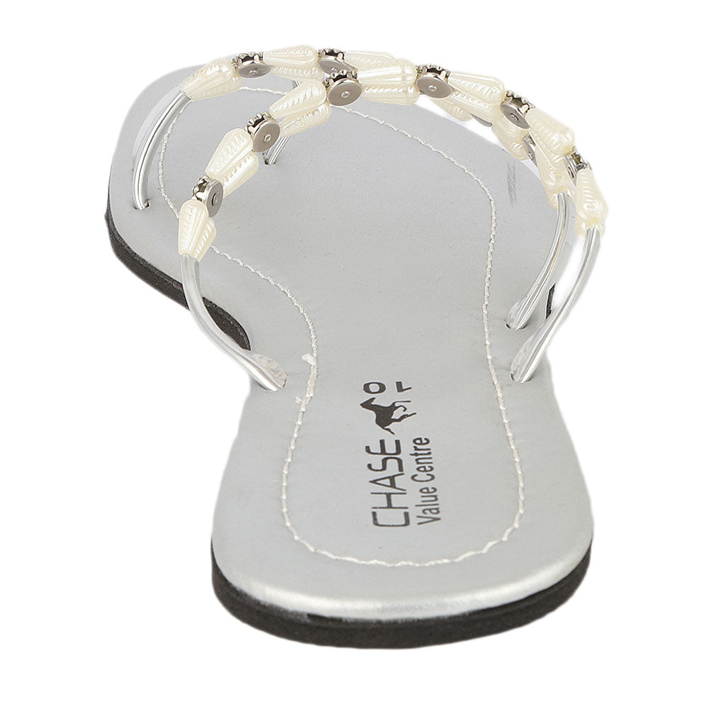 Women's Slipper  (J-530) - Silver, Women, Slippers, Chase Value, Chase Value