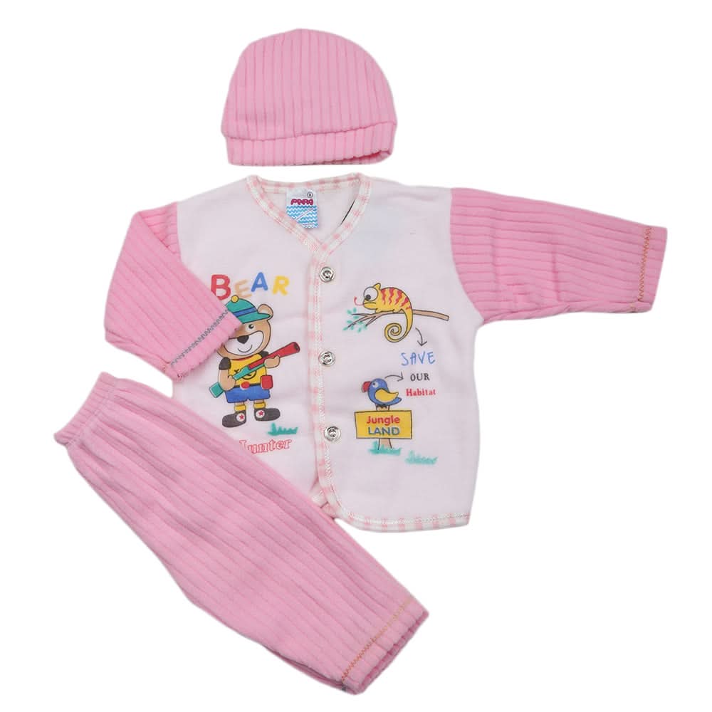 Newborn Boys Polar Full Sleeves Suit - Pink, Kids, New Born Boys Sets And Suits, Chase Value, Chase Value