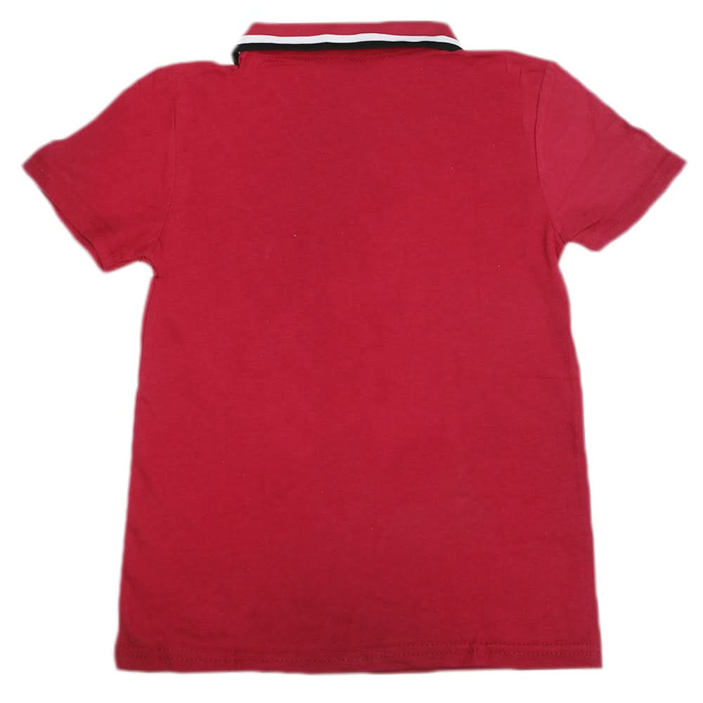 Boys Half Sleeves Polo T-Shirt - Maroon, Boys T-Shirts, Chase Value, Chase Value