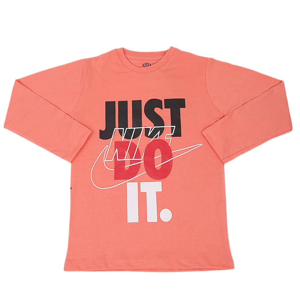 Boys Full Sleeves T-Shirt - Peach, Kids, Boys T-Shirts, Chase Value, Chase Value