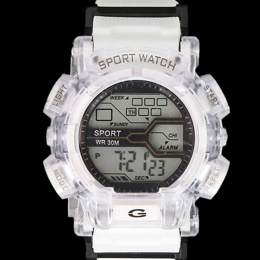 Men's Digital Wrist Watch - White and Green, Men, Watches, Chase Value, Chase Value