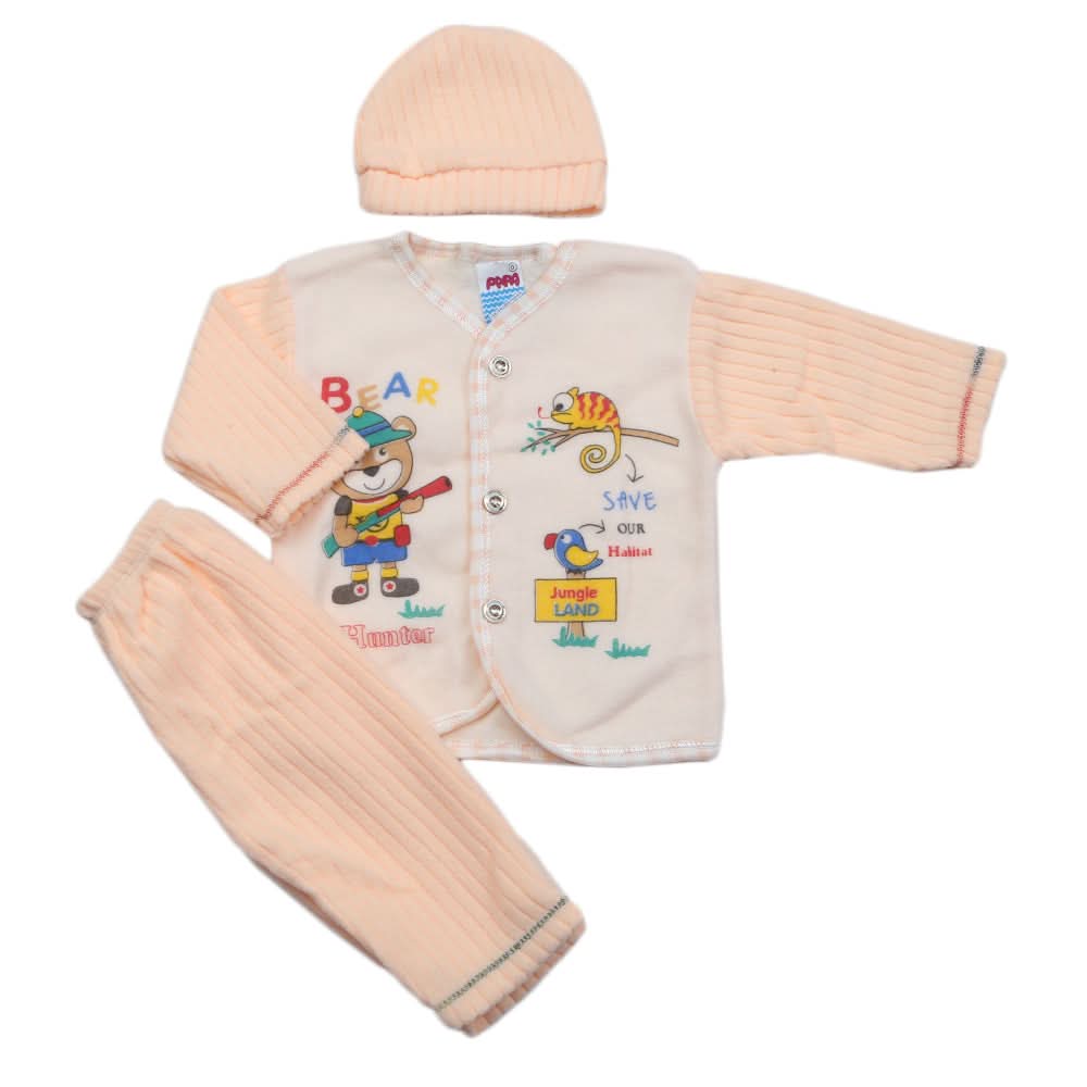 Newborn Boys Polar Full Sleeves Suit - Peach, Kids, New Born Boys Sets And Suits, Chase Value, Chase Value