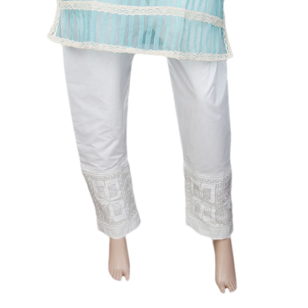 Women's Embroidered Trouser - White, Women, Pants & Tights, Chase Value, Chase Value