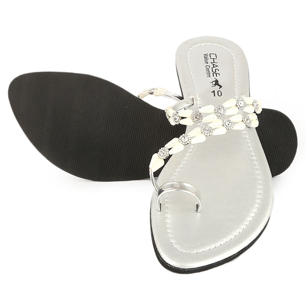 Women's Slipper  (J-530) - Silver, Women, Slippers, Chase Value, Chase Value