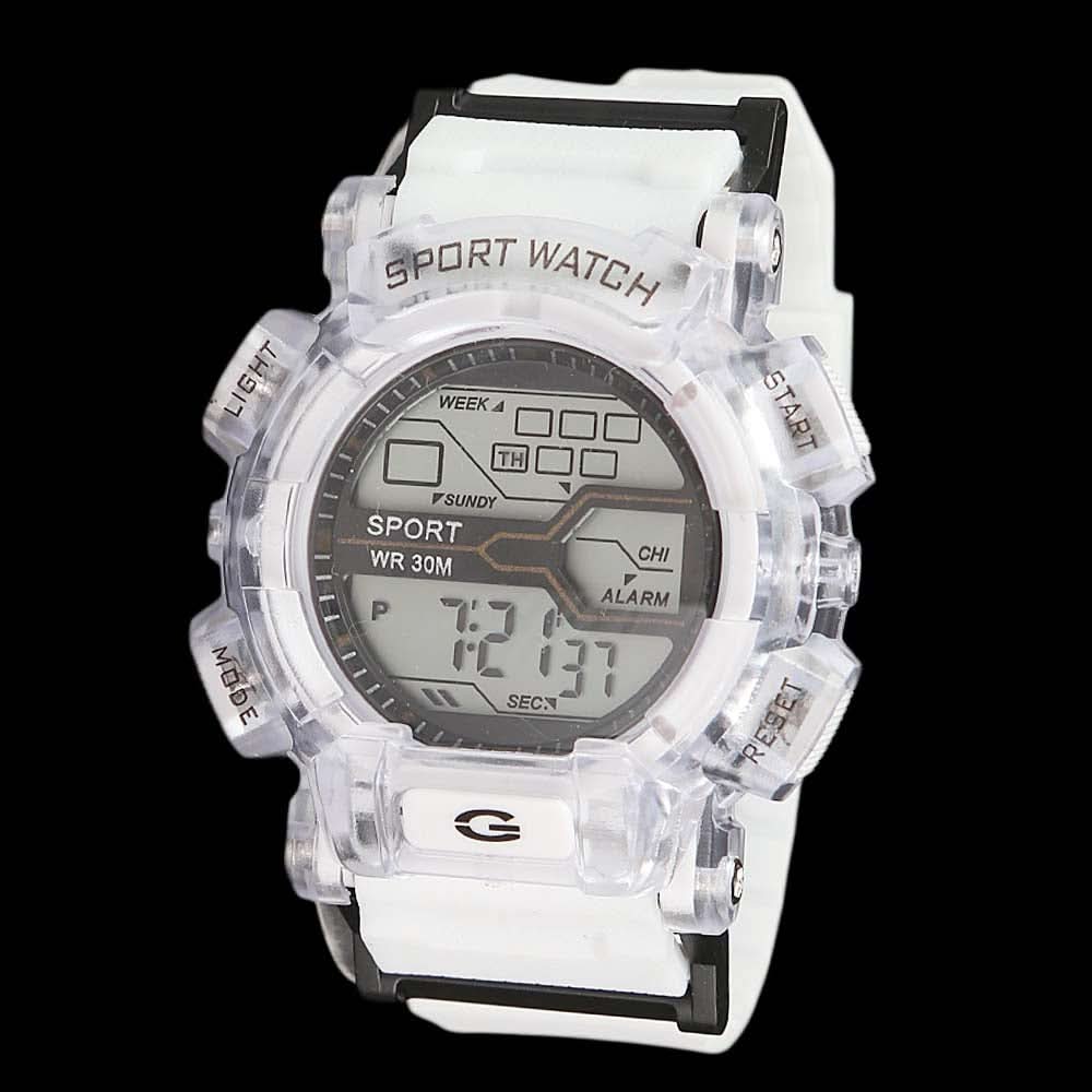 Men's Digital Wrist Watch - White and Green, Men, Watches, Chase Value, Chase Value