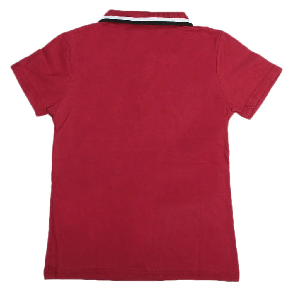 Boys Half Sleeves Polo T-Shirt - Maroon, Boys T-Shirts, Chase Value, Chase Value