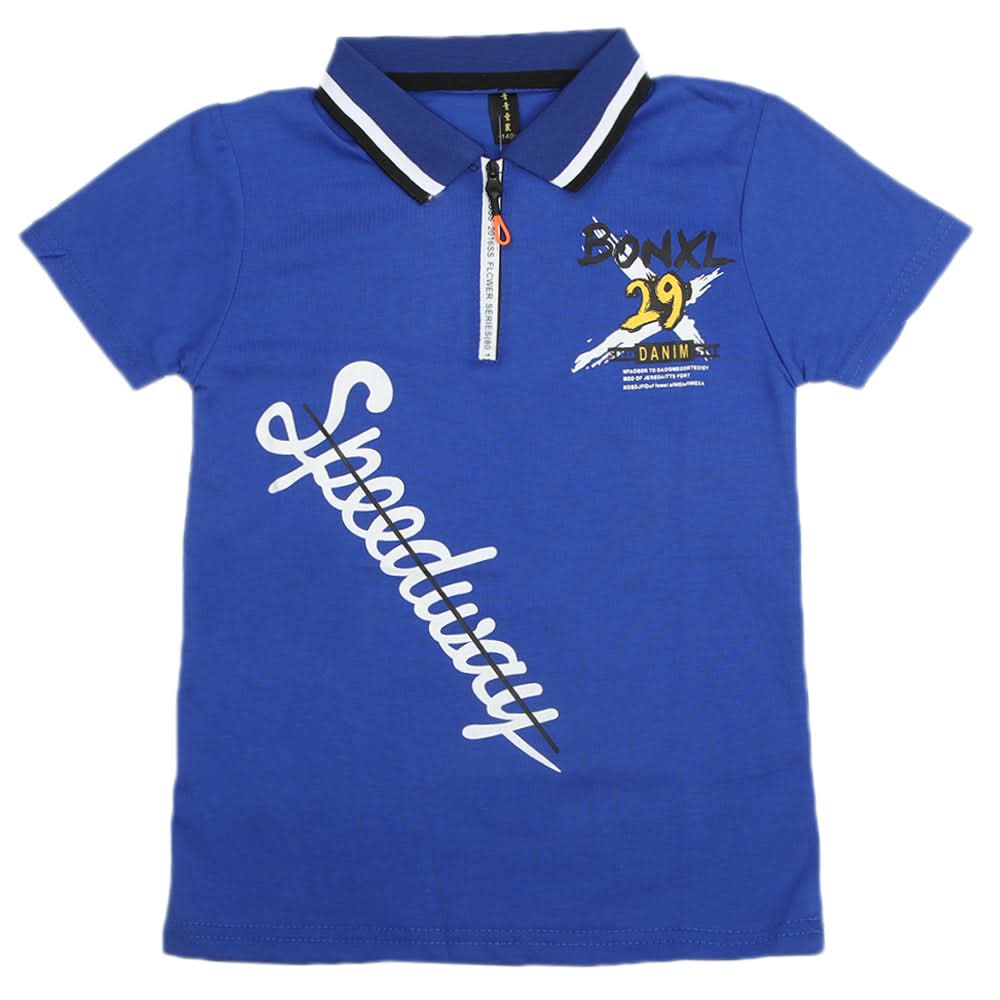 Boys Half Sleeves Polo T-Shirt - Royal Blue, Boys T-Shirts, Chase Value, Chase Value