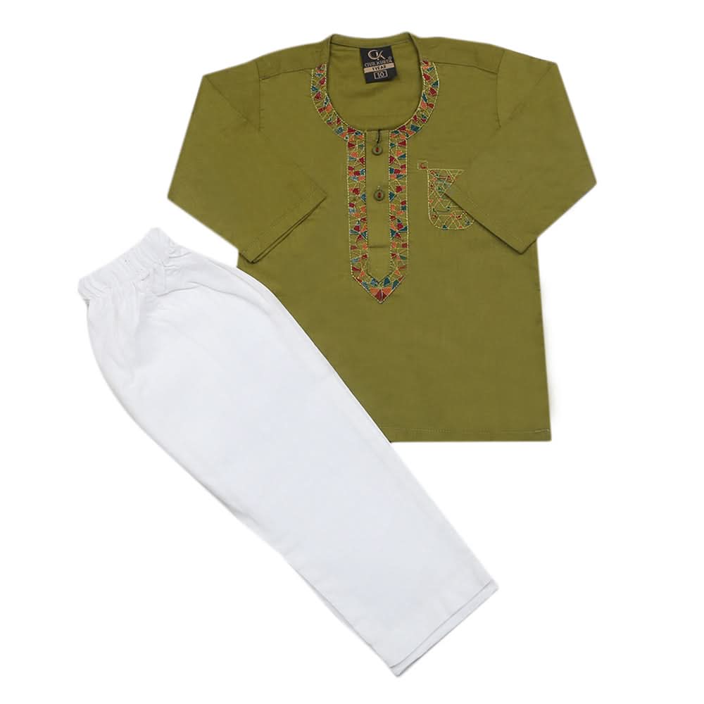 Newborn Boys Shalwar Suit - Green, Kids, Newborn Boys Sets And Suits, Chase Value, Chase Value