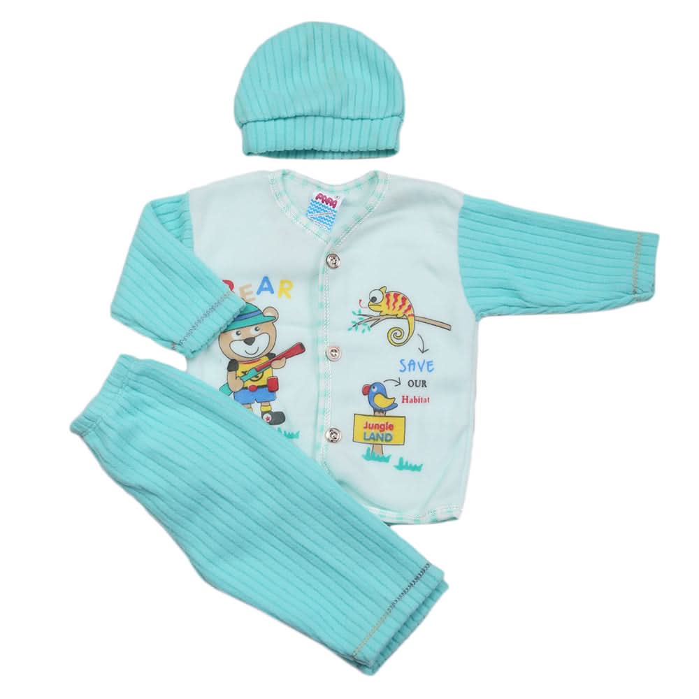 Newborn Boys Polar Full Sleeves Suit - Sea Green, Kids, New Born Boys Sets And Suits, Chase Value, Chase Value