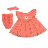 Newborn Girls Half Sleeves Suit - Peach, Kids, Newborn Girls Sets And Suits, Chase Value, Chase Value