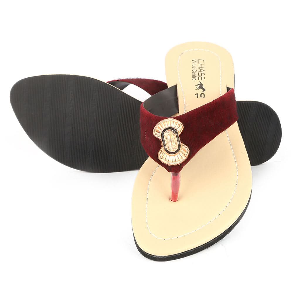 Women's Slipper  (J-521) - Maroon, Women, Slippers, Chase Value, Chase Value