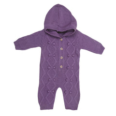 Newborn Girls Romper Full Sleeves - Purple, Kids, NB Girls Rompers, Kids, New Born Girls Winterwear, Chase Value, Chase Value