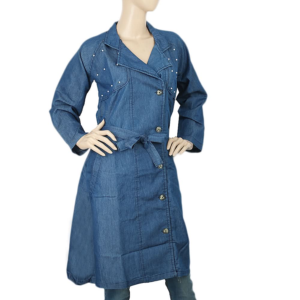 Women's Denim  Abaya - Dark Blue, Women, Abayas, Chase Value, Chase Value