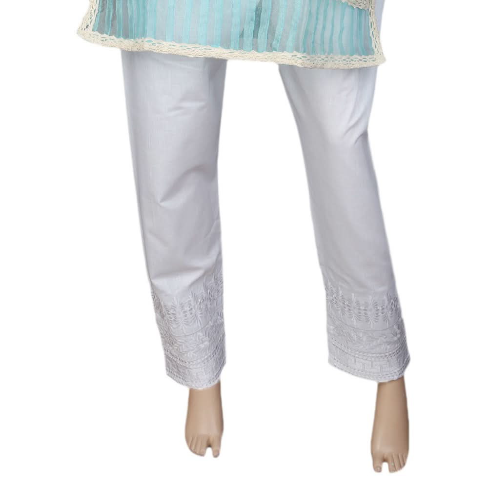 Women's Embroidered Trouser - White, Women, Pants & Tights, Chase Value, Chase Value