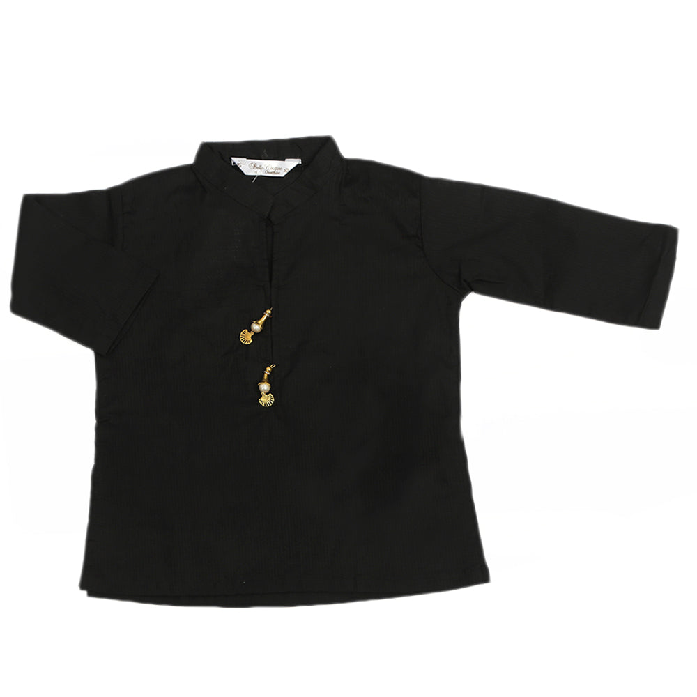 Girls Basic Dobby Kurti - Black, Girls Kurti, Chase Value, Chase Value