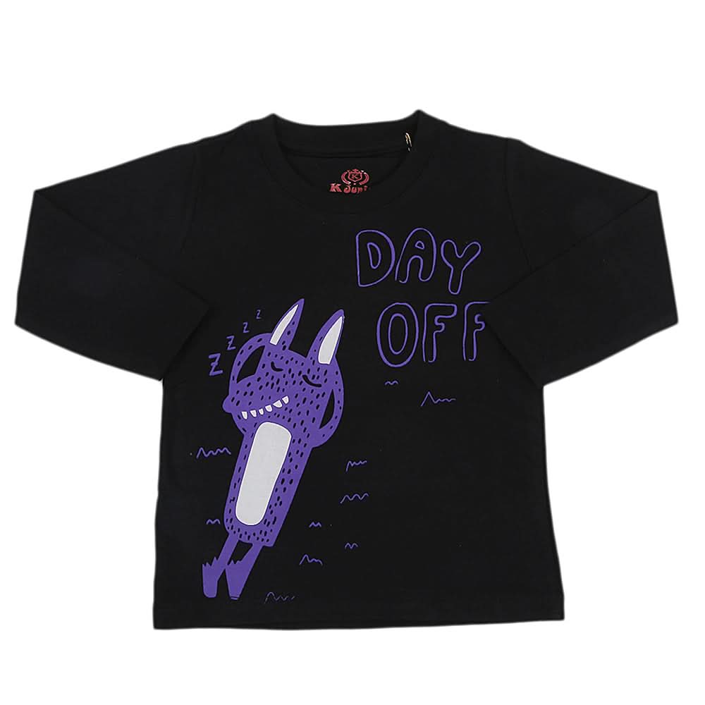 Boys Full Sleeves T-Shirt - Black, Kids, Boys T-Shirts, Chase Value, Chase Value