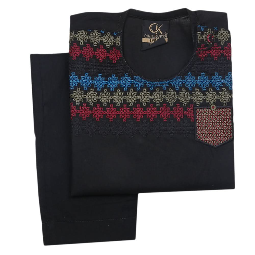 Newborns Boys Shalwar Suits - Black, Kids, Newborn Boys Shalwar Suits, Chase Value, Chase Value