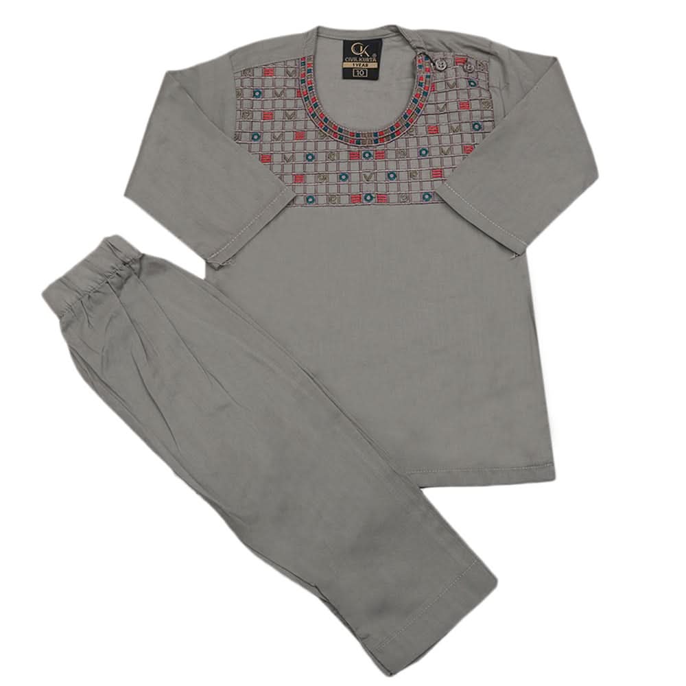 Newborns Boys Shalwar Suits - Light Grey, Kids, Newborn Boys Shalwar Suits, Chase Value, Chase Value