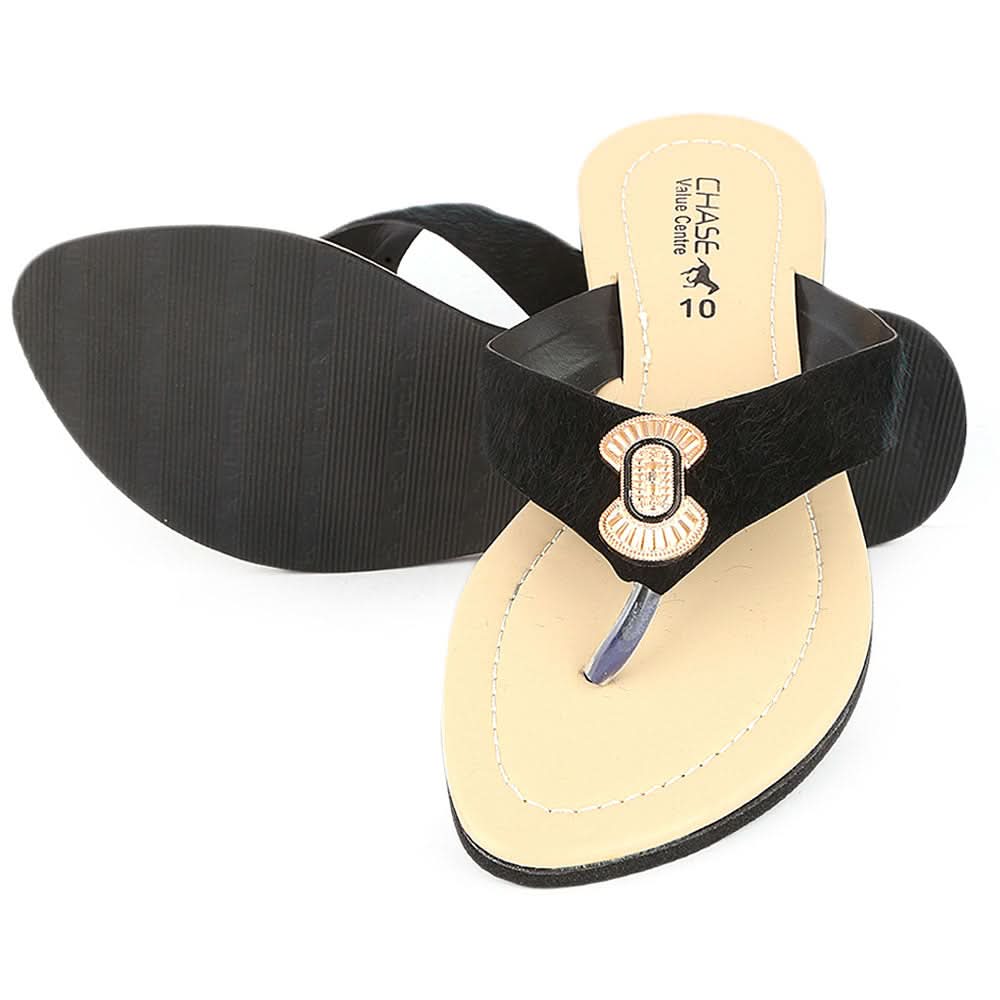 Women's Slipper  (J-521) - Black, Women, Slippers, Chase Value, Chase Value