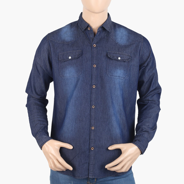Men's Casual Denim Shirt - Blue, Men's T-Shirts & Polos, Chase Value, Chase Value