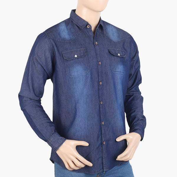 Men's Casual Denim Shirt - Blue, Men's T-Shirts & Polos, Chase Value, Chase Value