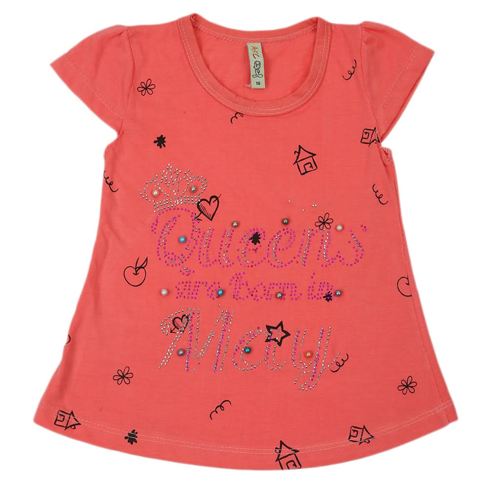 Girls Half Sleeves T-Shirt - Pink, Kids, Girls T-Shirts, Chase Value, Chase Value