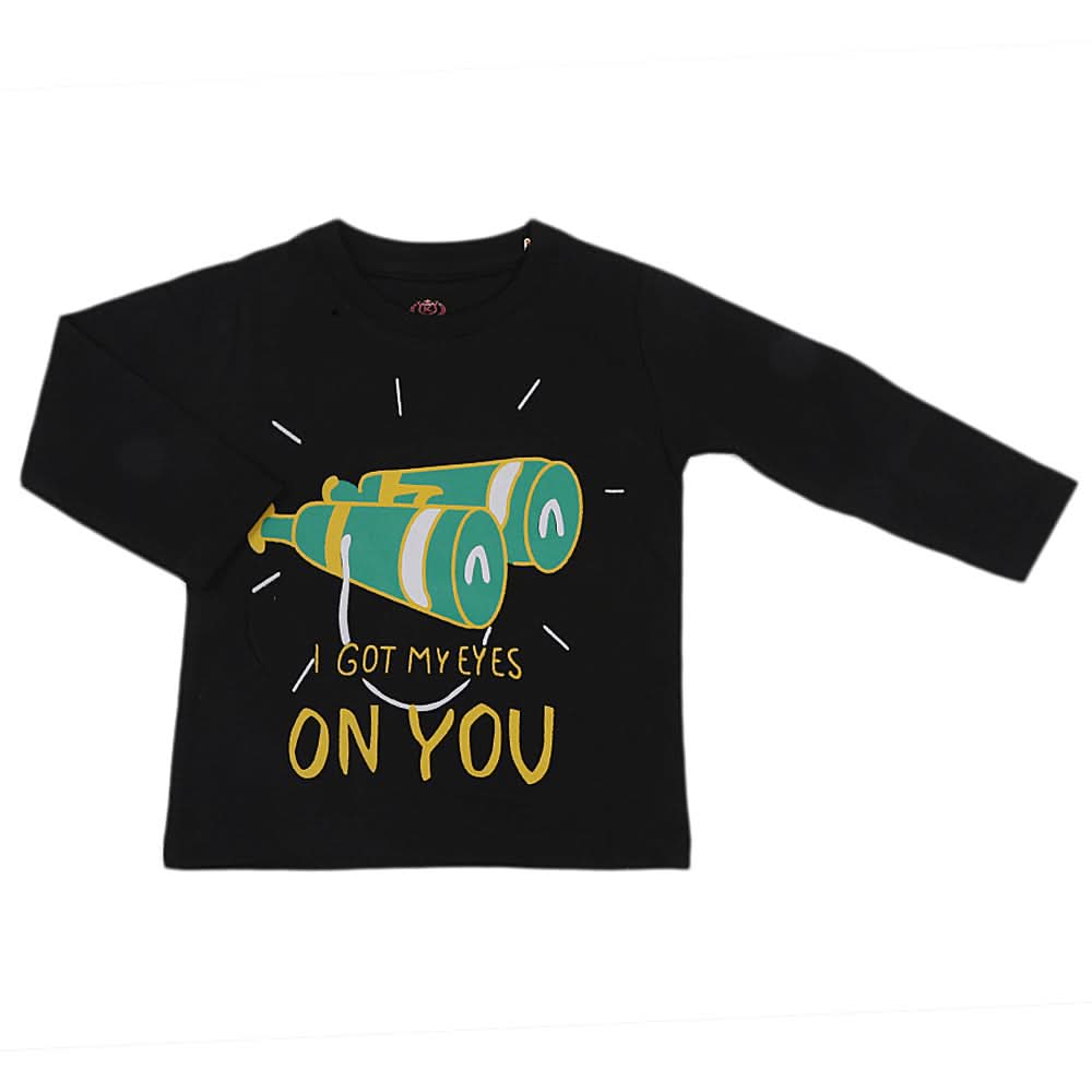 Boys Full Sleeves T-Shirt - Black, Kids, Boys T-Shirts, Chase Value, Chase Value