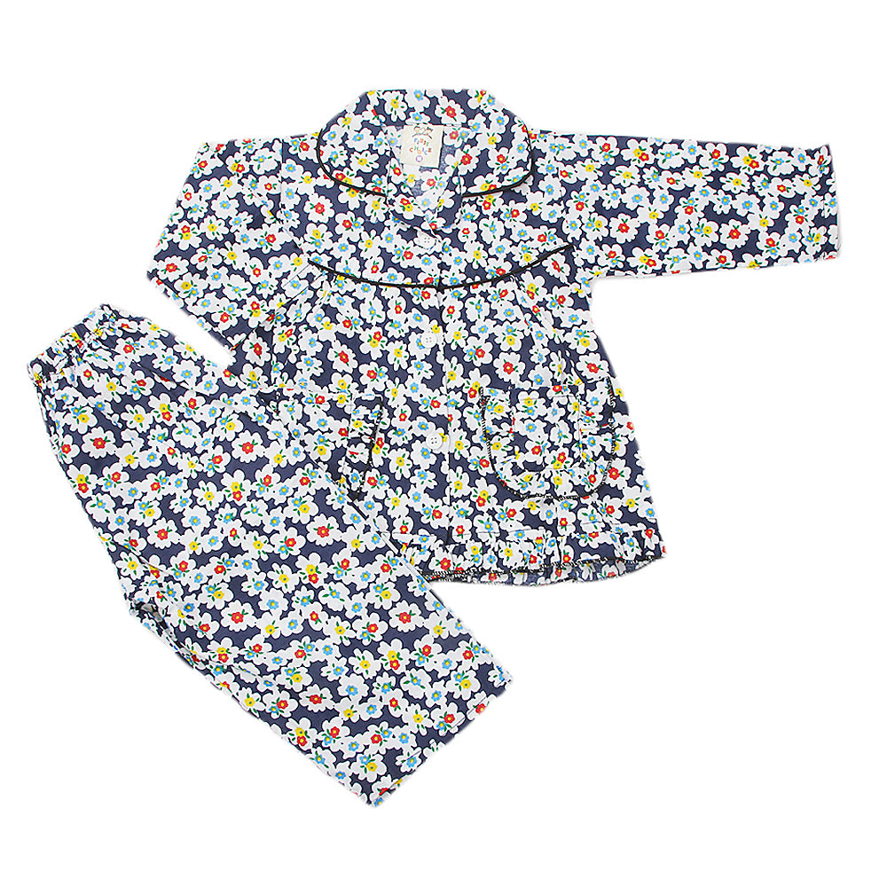 Girl's Full Sleeves Night Suit - Navy Blue, Kids, Girls Sets And Suits, Chase Value, Chase Value