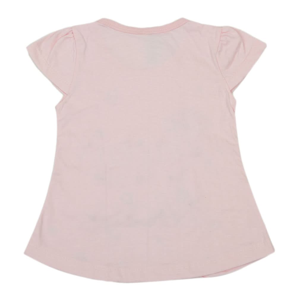 Girls Half Sleeves T-Shirt - Light Pink, Kids, Girls T-Shirts, Chase Value, Chase Value