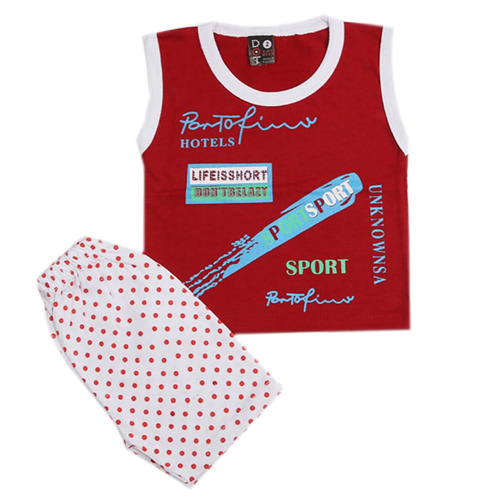 Newborn Boys Sando Suit - Maroon, Newborn Boys Sets & Suits, Chase Value, Chase Value