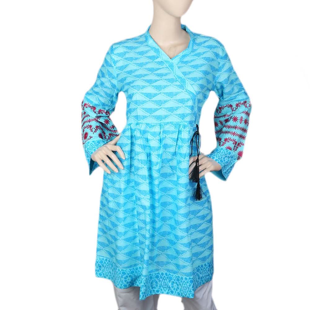 Women's Embroidered Kurti - Blue, Women, Ready Kurtis, Chase Value, Chase Value