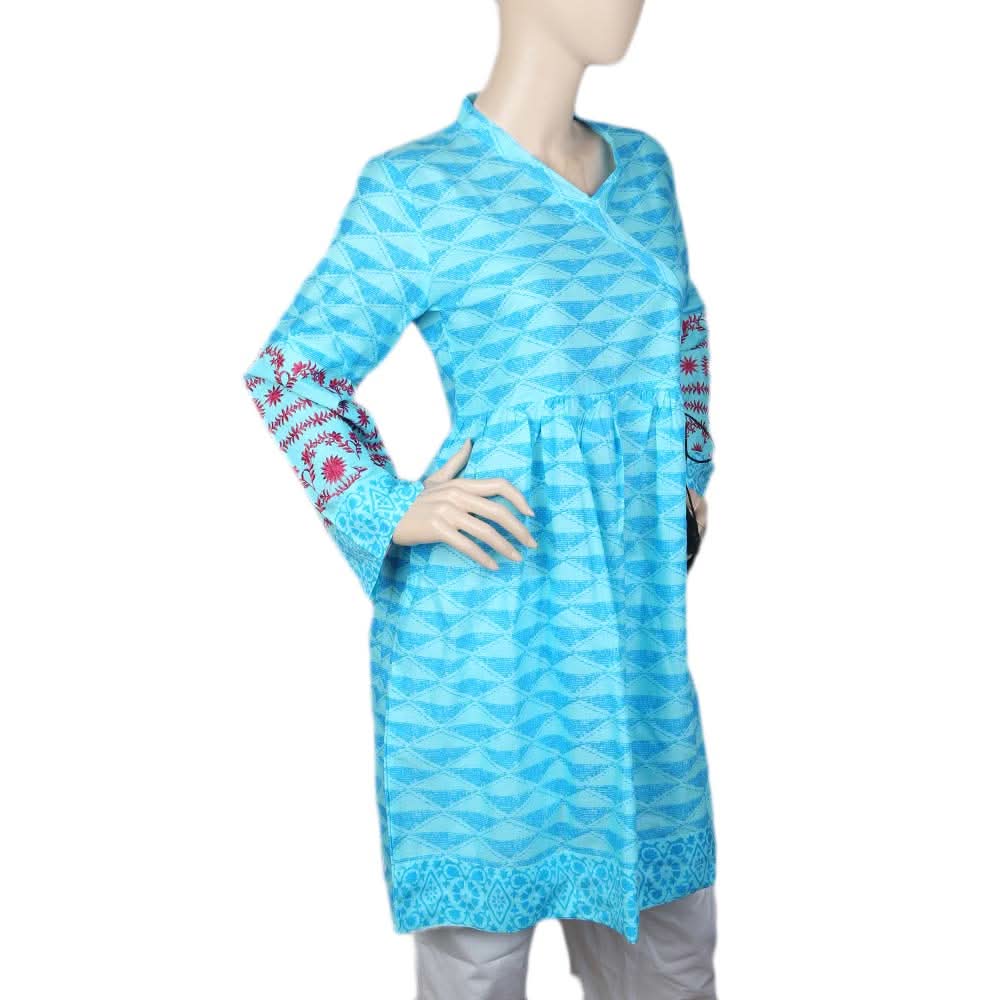 Women's Embroidered Kurti - Blue, Women, Ready Kurtis, Chase Value, Chase Value