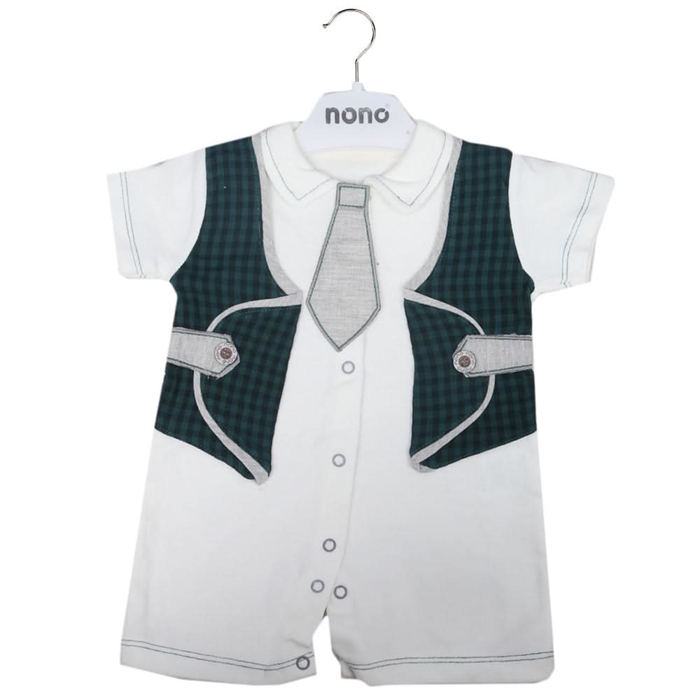 Newborn Boys Half Sleeves Romper - Green, Kids, Newborn Boys Rompers, Chase Value, Chase Value