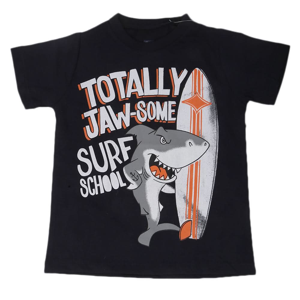 Boys Printed Half Sleeves T-Shirt 4743 - Navy Blue, Kids, Boys T-Shirts, Chase Value, Chase Value
