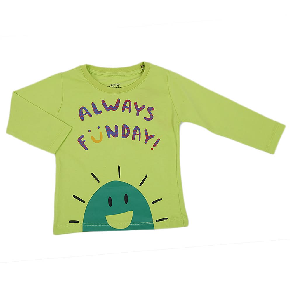 Boys Full Sleeves T-Shirt - Light Green, Kids, Boys T-Shirts, Chase Value, Chase Value