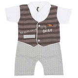 Newborn Boys Half Sleeves Koti Romper - Coffee, Kids, NB Boys Rompers, Chase Value, Chase Value