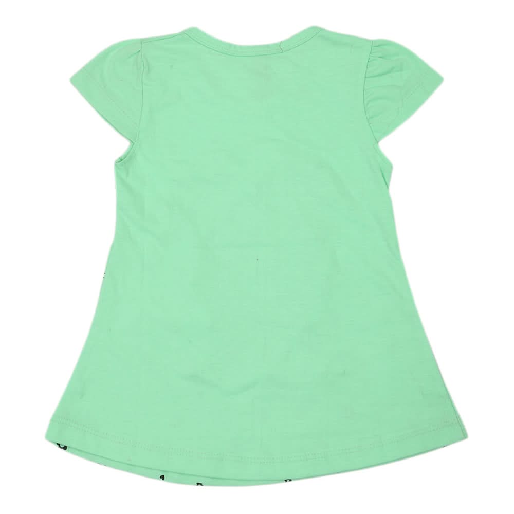 Girls Half Sleeves T-Shirt - Light Green, Kids, Girls T-Shirts, Chase Value, Chase Value