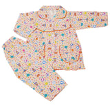 Girl's Full Sleeves Night Suit - Peach, Kids, Girls Sets And Suits, Chase Value, Chase Value