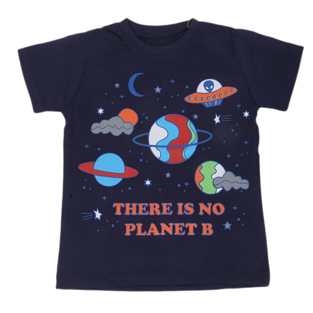 Boys Printed Half Sleeves T-Shirt 4723 - Navy Blue, Kids, Boys T-Shirts, Chase Value, Chase Value