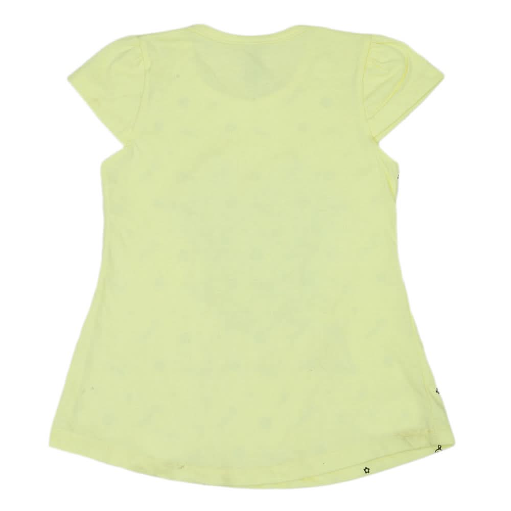Girls Half Sleeves T-Shirt - Yellow, Kids, Girls T-Shirts, Chase Value, Chase Value