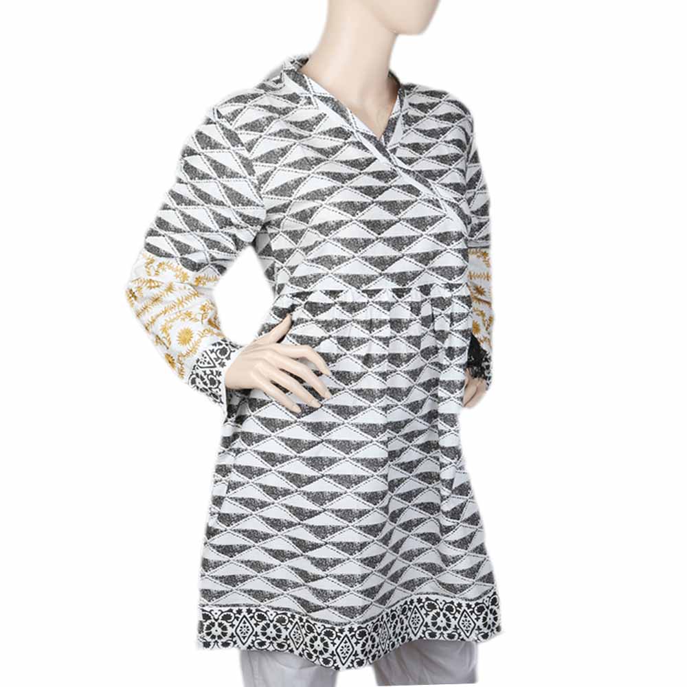 Women's Embroidered Kurti - Black, Women, Ready Kurtis, Chase Value, Chase Value