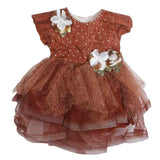 Girls Fancy Frock - Brown, Girls Frocks, Chase Value, Chase Value