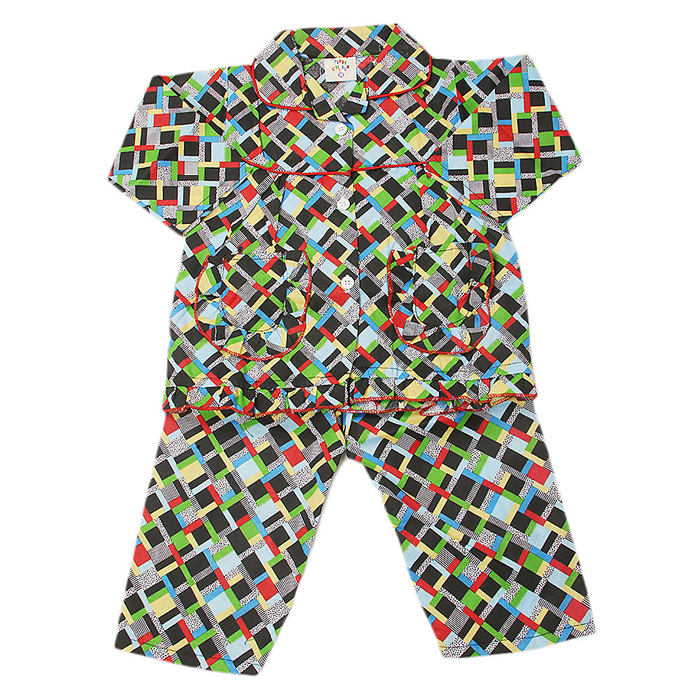 Girl's Full Sleeves Night Suit - Black, Kids, Girls Sets And Suits, Chase Value, Chase Value