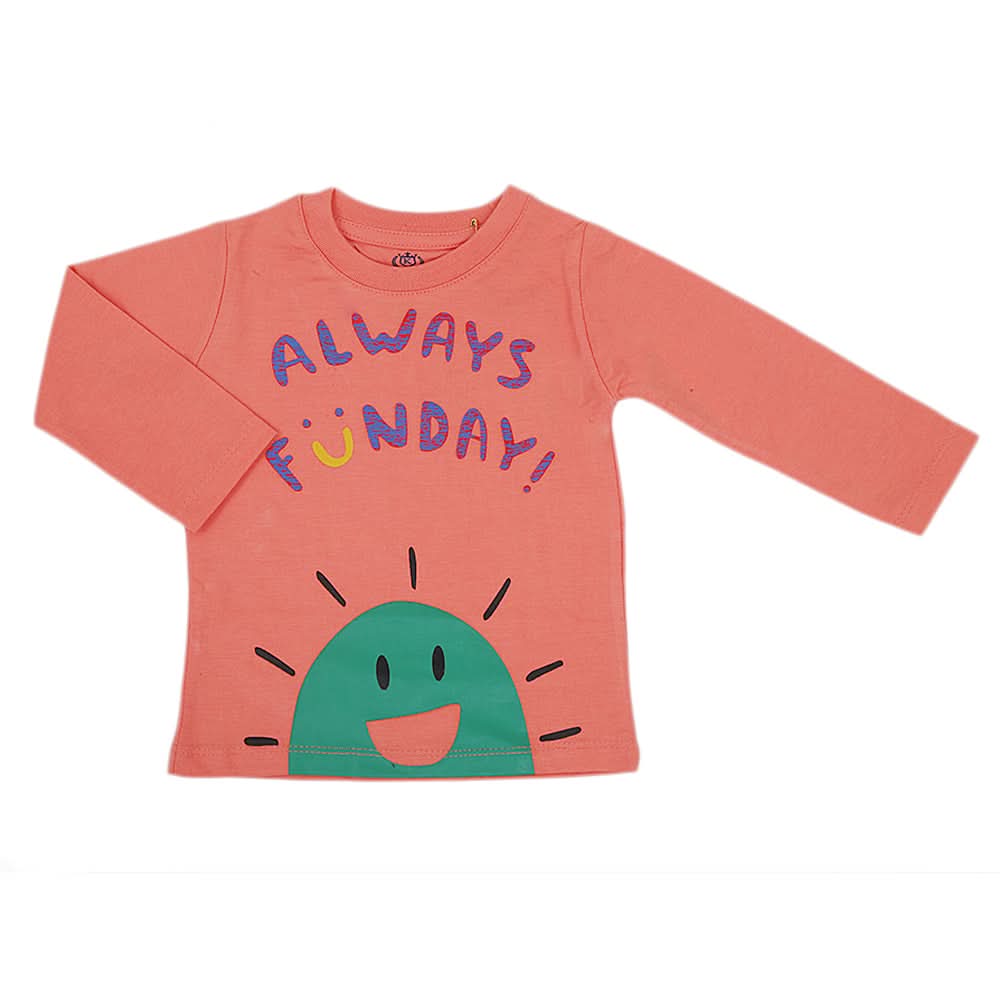 Boys Full Sleeves T-Shirt - Peach, Kids, Boys T-Shirts, Chase Value, Chase Value