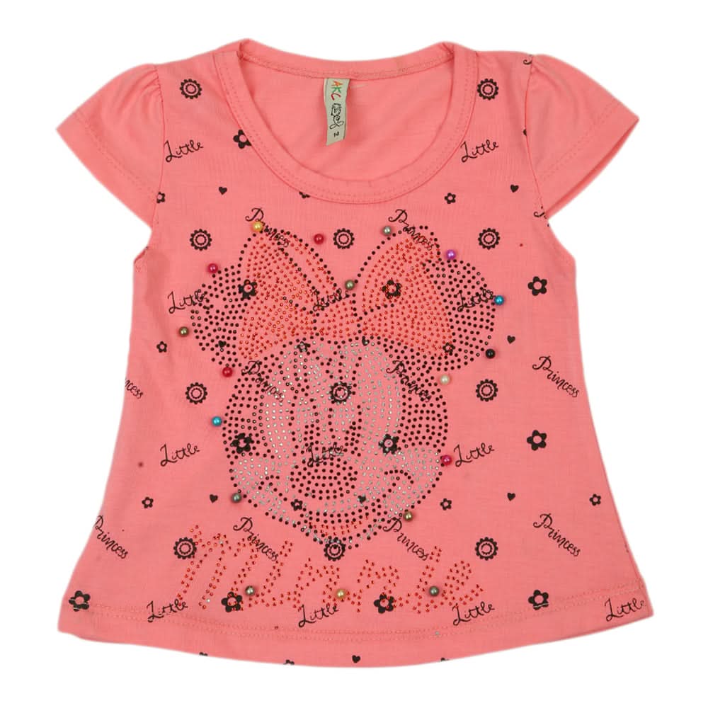 Girls Half Sleeves T-Shirt - Pink, Kids, Girls T-Shirts, Chase Value, Chase Value