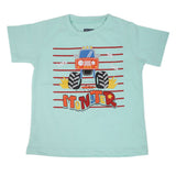 Boys Printed Half Sleeves T-Shirt 4732 - Cyan, Kids, Boys T-Shirts, Chase Value, Chase Value