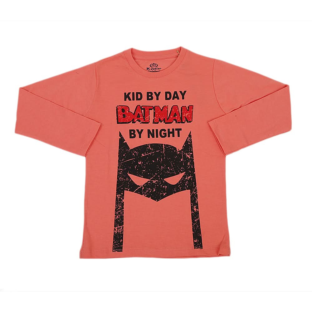 Boys Full Sleeves Jersey T-Shirt - Peach, Kids, Boys T-Shirts, Chase Value, Chase Value